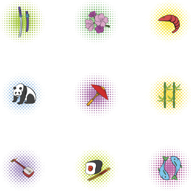 日本偶像套装，波普艺术风格图片下载