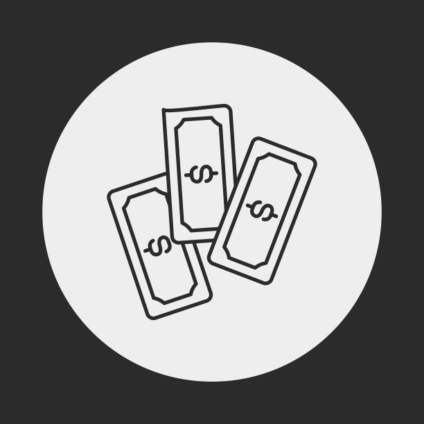 金融货币符号线性图标图片下载