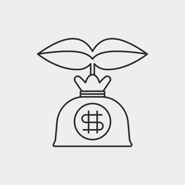 金融钱袋线性图标图片下载