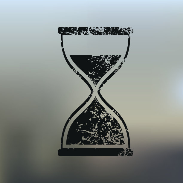 沙漏设计上模糊背景，矢量图片下载