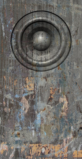 3d渲染grunge灰色老扬声器音响系统图片下载