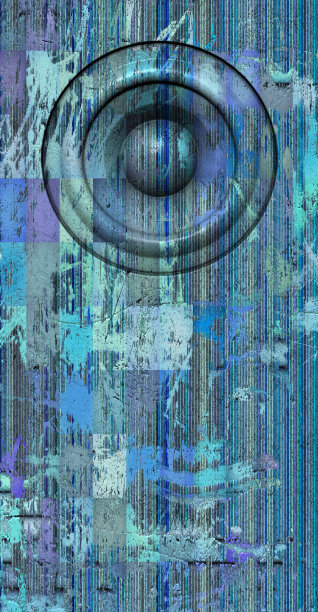 3d渲染grunge蓝色旧扬声器音响系统图片下载