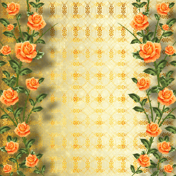 垃圾金纸上画着玫瑰表示祝贺图片下载