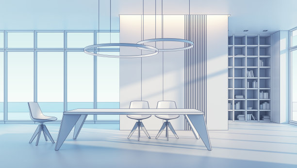 餐厅内部极简主义风格素材图片