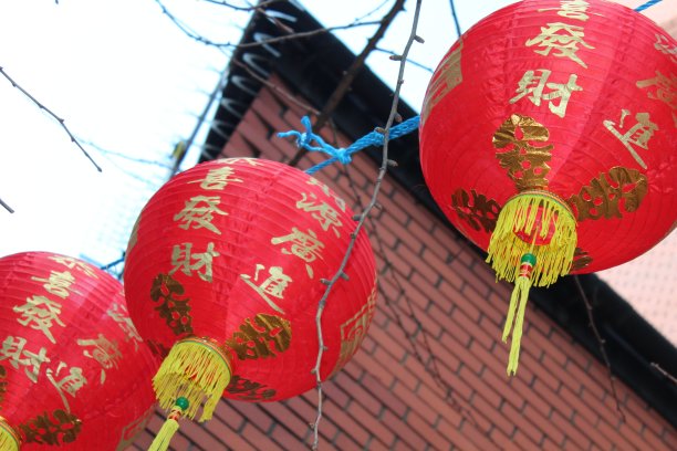 中国大红灯笼。图片下载