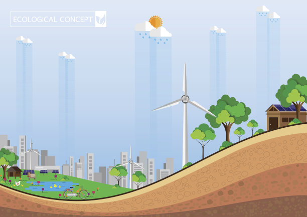 生态城市的抽象背景。图片下载