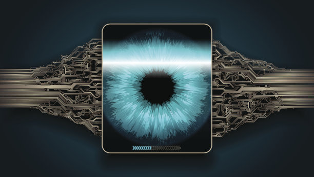 视网膜扫描系统，生物识别安全装置图片下载