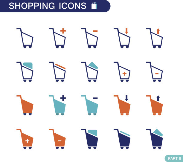 一套购物车图标为web图片下载