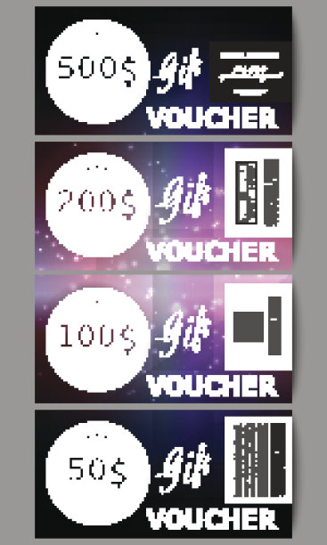 一套现代礼品券模板。暗色背景下的闪光图片下载