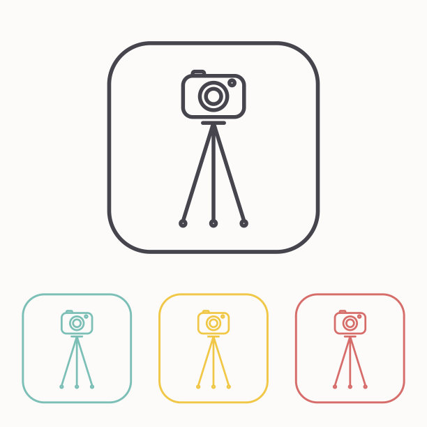 相机三脚架上的彩色图标设置图片下载
