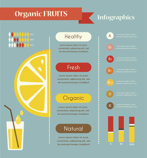 柠檬和有机信息图。图片下载