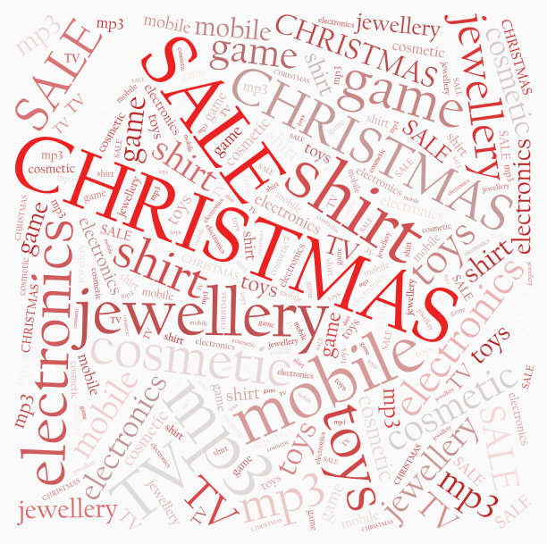 圣诞促销海报或横幅。词云插图。图片下载