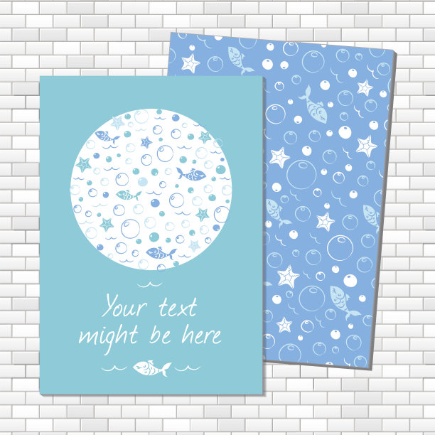 以鱼为背景的海洋。夏季聚会的请帖图片下载