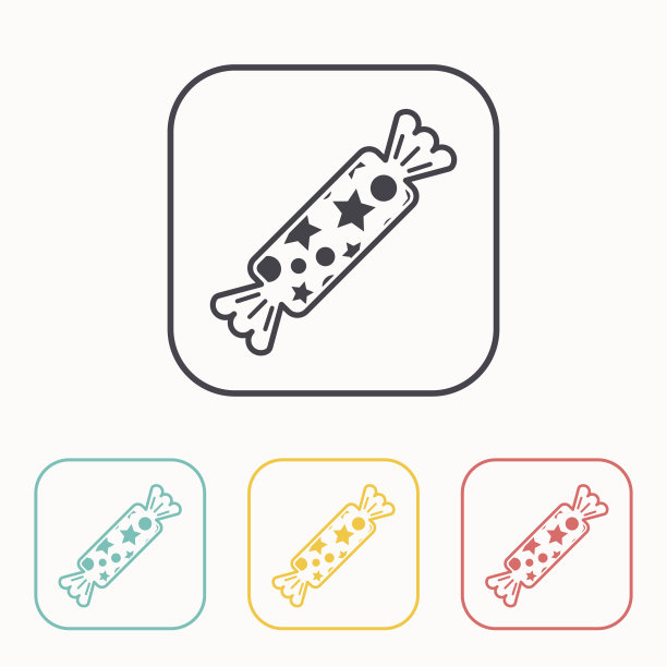 糖果与星星颜色的图标设置图片下载