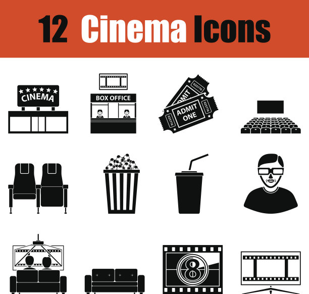 一组电影图标图片下载