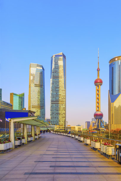上海、浦东和陆家嘴的天际线图片下载