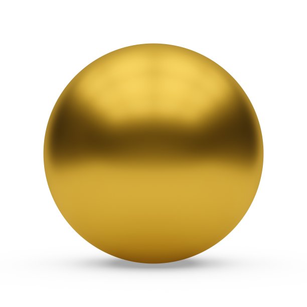 白色背景上的3d金色球体图片下载