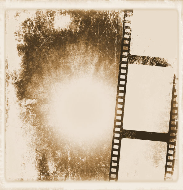 陈旧的深褐色褪色胶片条框或背景。图片下载