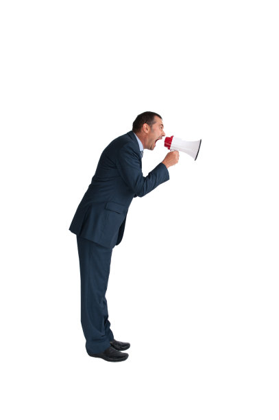 商人扬声器被白色隔离图片下载