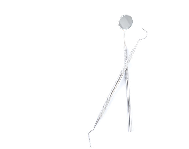 白色背景上的牙科工具图片下载