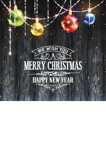 黑暗的背景灯和圣诞球图片下载