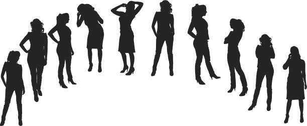 矢量剪影的女商人。图片下载