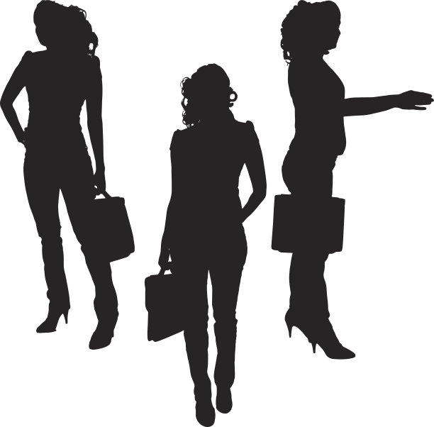 矢量剪影的女商人。图片下载