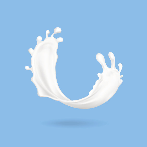 溅牛奶逼真的图标孤立矢量图片下载