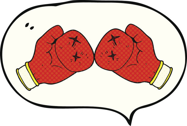 漫画书演讲气泡卡通拳击手套图片下载