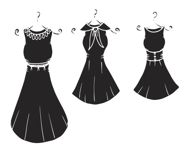 采购产品连衣裙的草图-插图连衣裙，画的形象，衣服，夏天，大衣图片下载