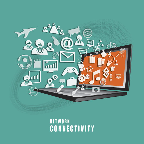 摘要网络连通性的概念向量图片下载