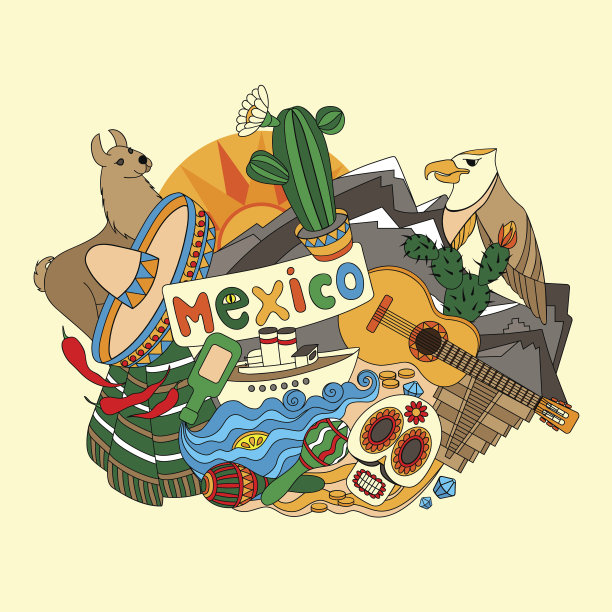 色彩斑斓的墨西哥。图片下载