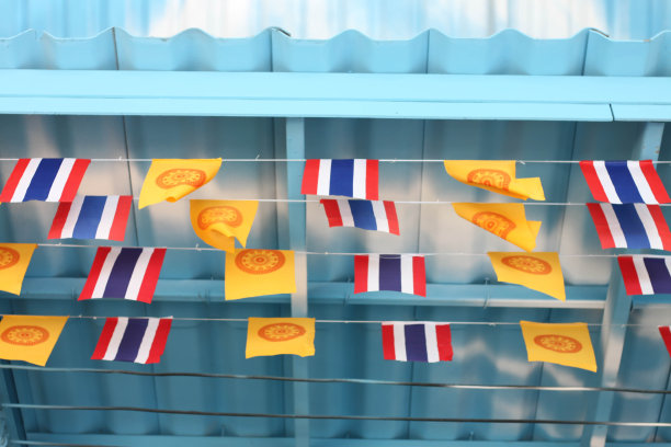 泰国佛教旗帜仪式上图片下载