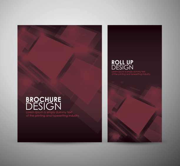 抽象的广场数字。宣传册或商业设计模板卷起来。图片下载