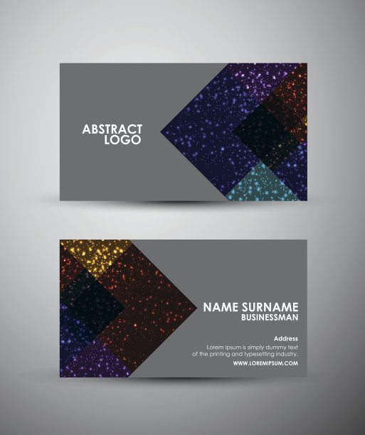 抽象方形名片矢量设计模板。图片下载