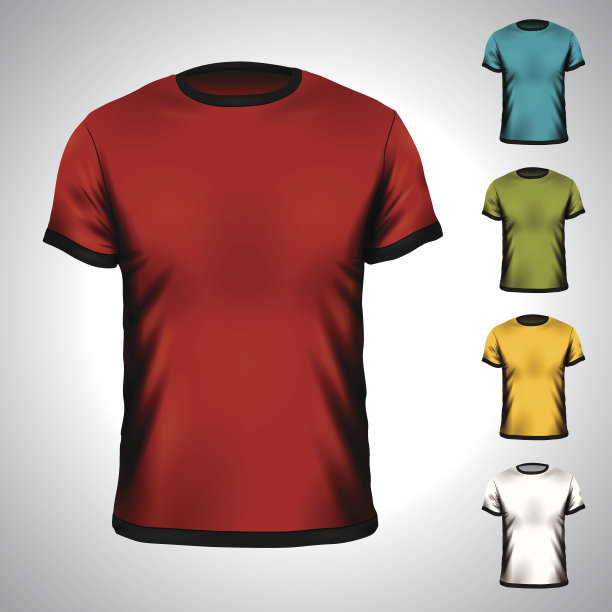 t恤设计模板的各种颜色。图片下载