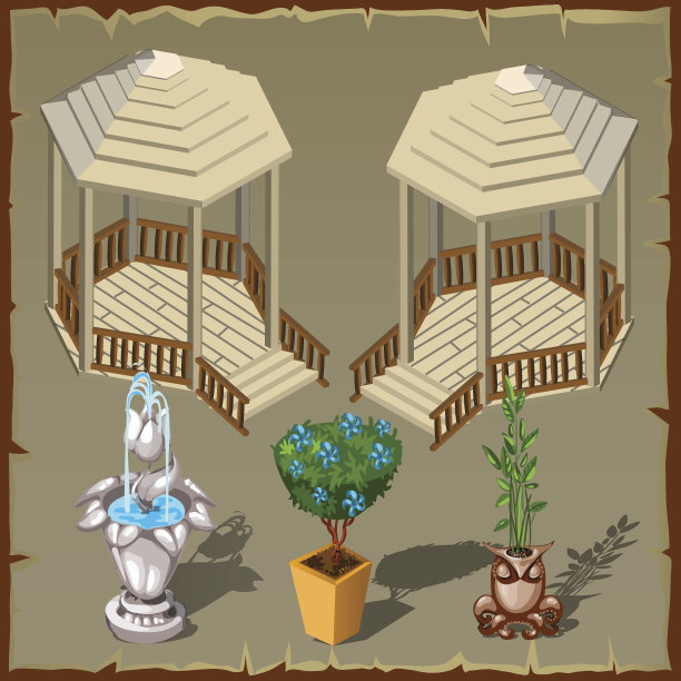 一套装饰元素装饰内场图片下载