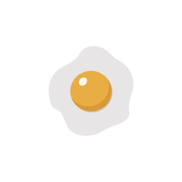 煎蛋平面图标，食品饮料元素图片下载