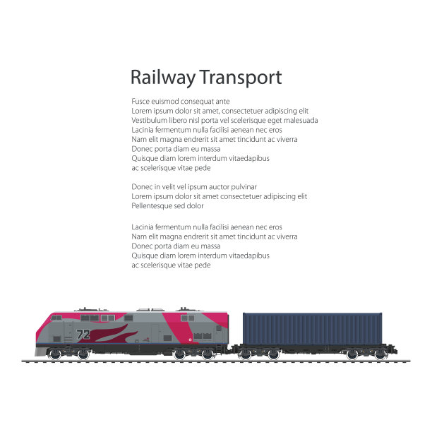 带有货物集装箱的飞梭机车图片下载