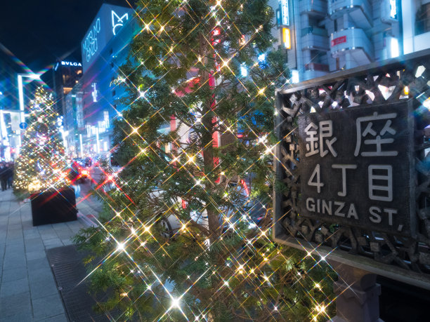 圣诞东京银座大街图片下载