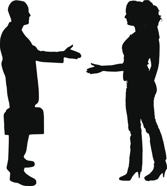 矢量剪影的商业人士。图片下载