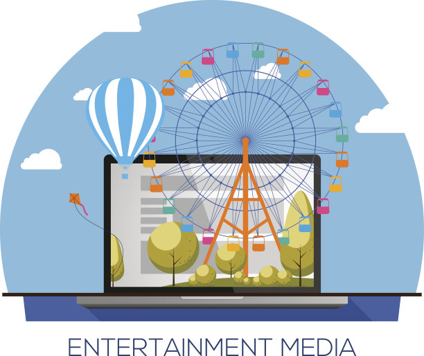 平面设计现代插画娱乐理念的网络媒体发展图片下载