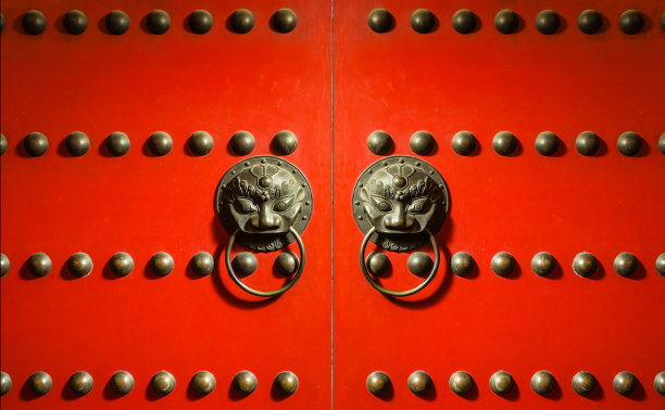 红色中国门关闭图片下载