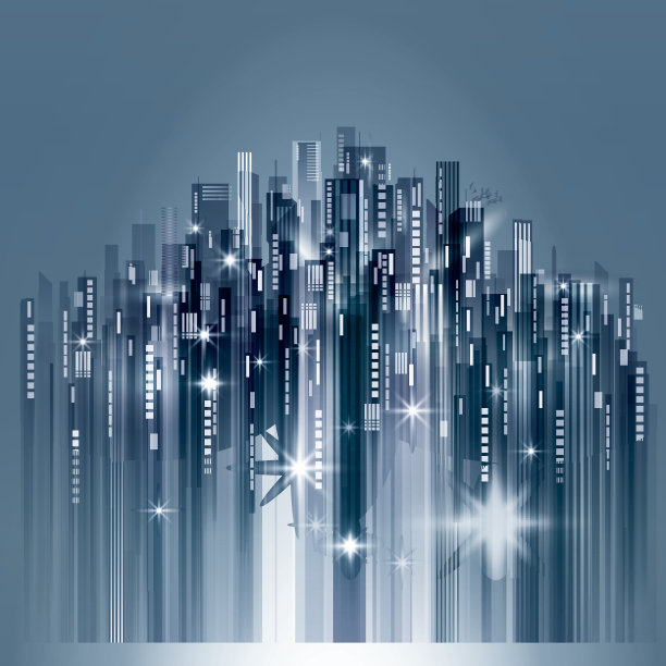 夜晚城市的天际线。图片下载