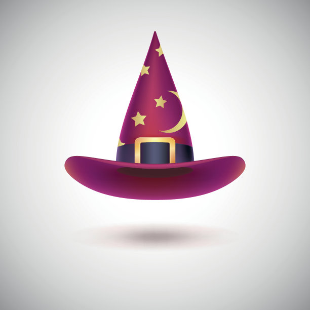 万圣节的红色女巫帽。图片下载