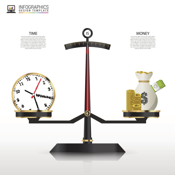 商业黄金风格价格尺度信息图表模板。向量图片下载