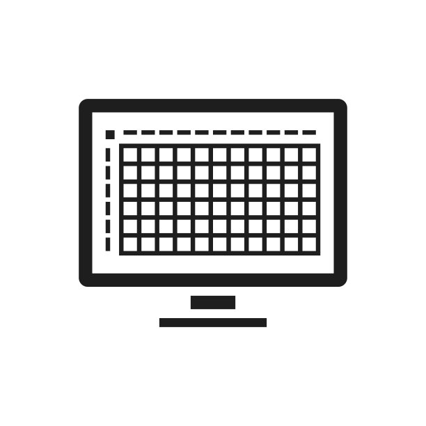 电脑显示器图标上的白色背景。图片下载