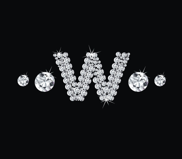 菱形矢量字母'W'图片下载