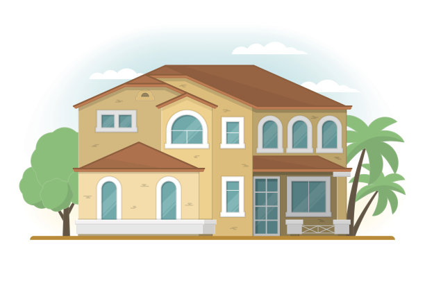 美国亚利桑那州风格的郊区私人住宅的正面视图。平德西图片下载