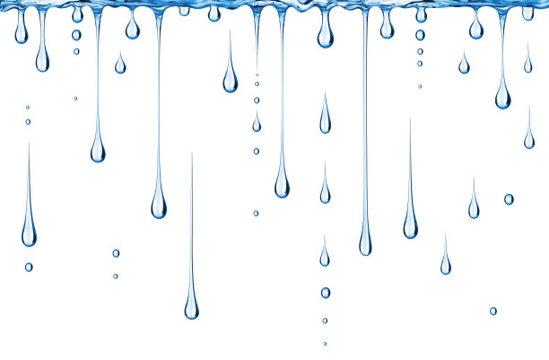 透明的条纹和水滴孤立在白色的背景图片下载